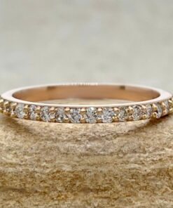 Minimalistic Round Lab Organic Diamond Stacking Ring Rose Gold LS6152