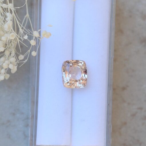 pinkish orange padparadscha sapphire untreated unheated 9x8mm cushion cut LSG1322