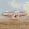 Dainty Solitaire Teardrop Morganite Engagement Ring Rose Gold LS5131