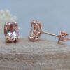 Oval Morganite Earrings 14k rose gold Lily Collection LS6173