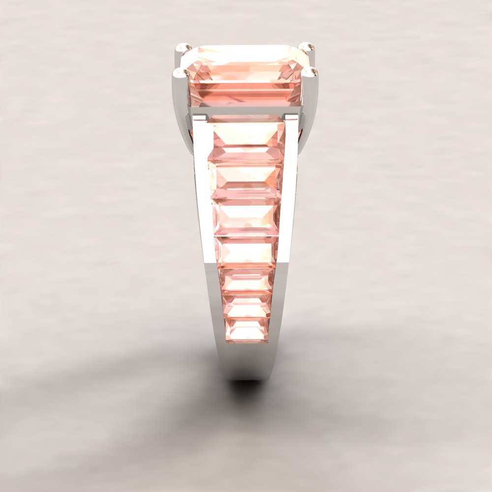 Custom emerald cut and tapered baguette ring - Image 6