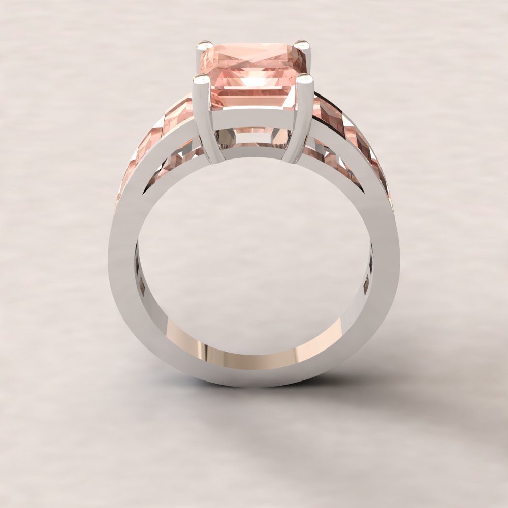 Custom emerald cut and tapered baguette ring - Image 7