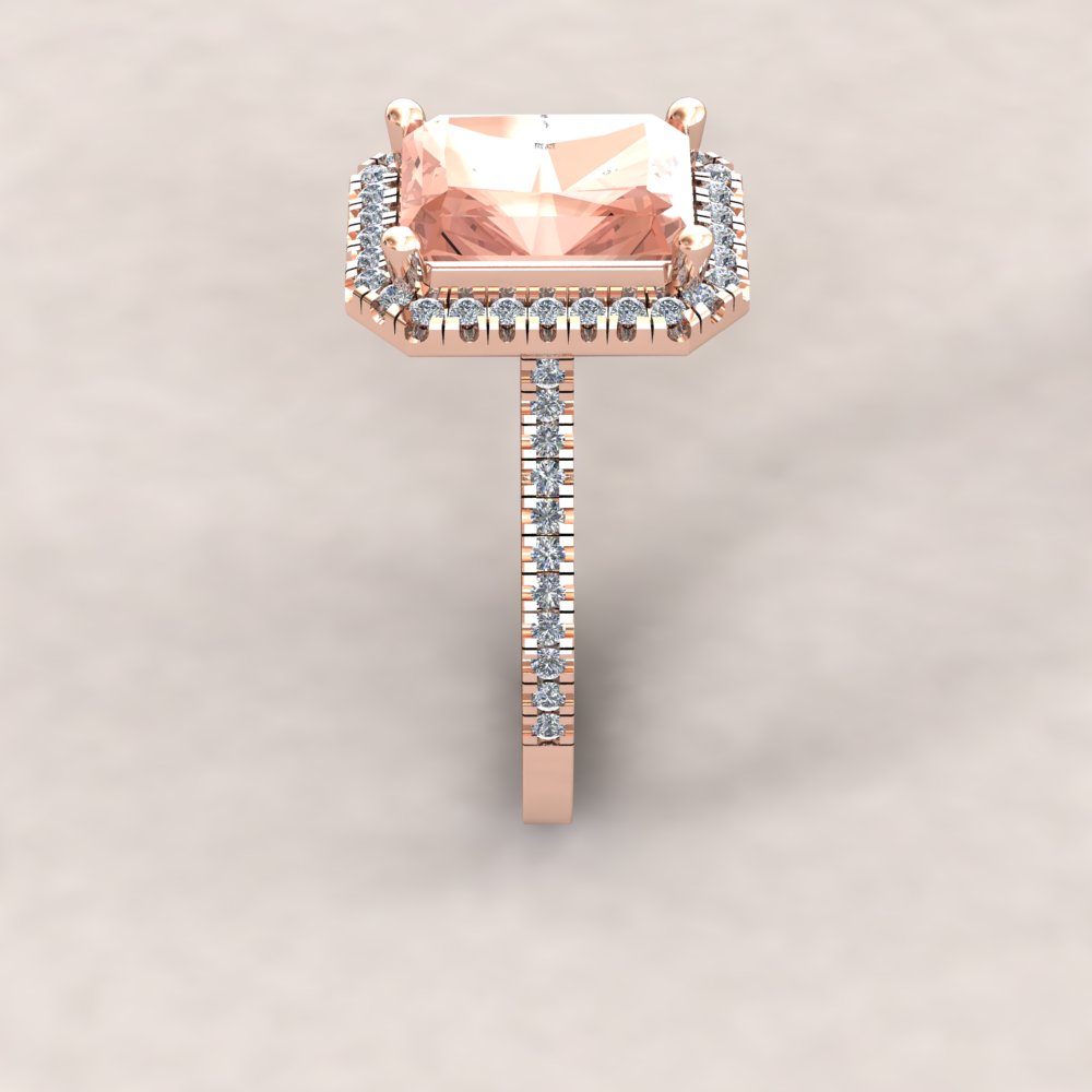 Custom radiant cut morganite Helena Collection ring - Image 9
