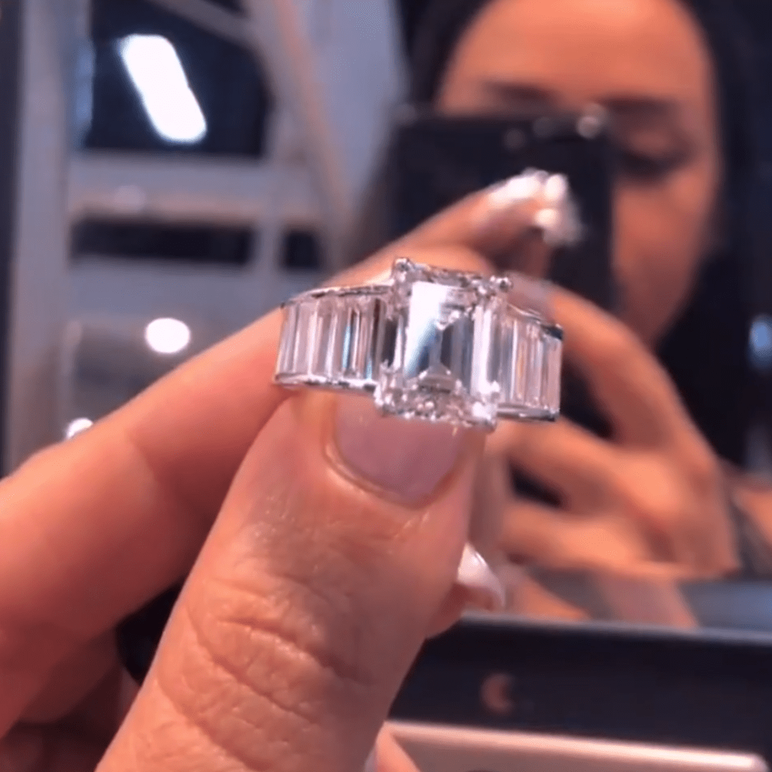 Custom emerald cut and tapered baguette ring - Image 9