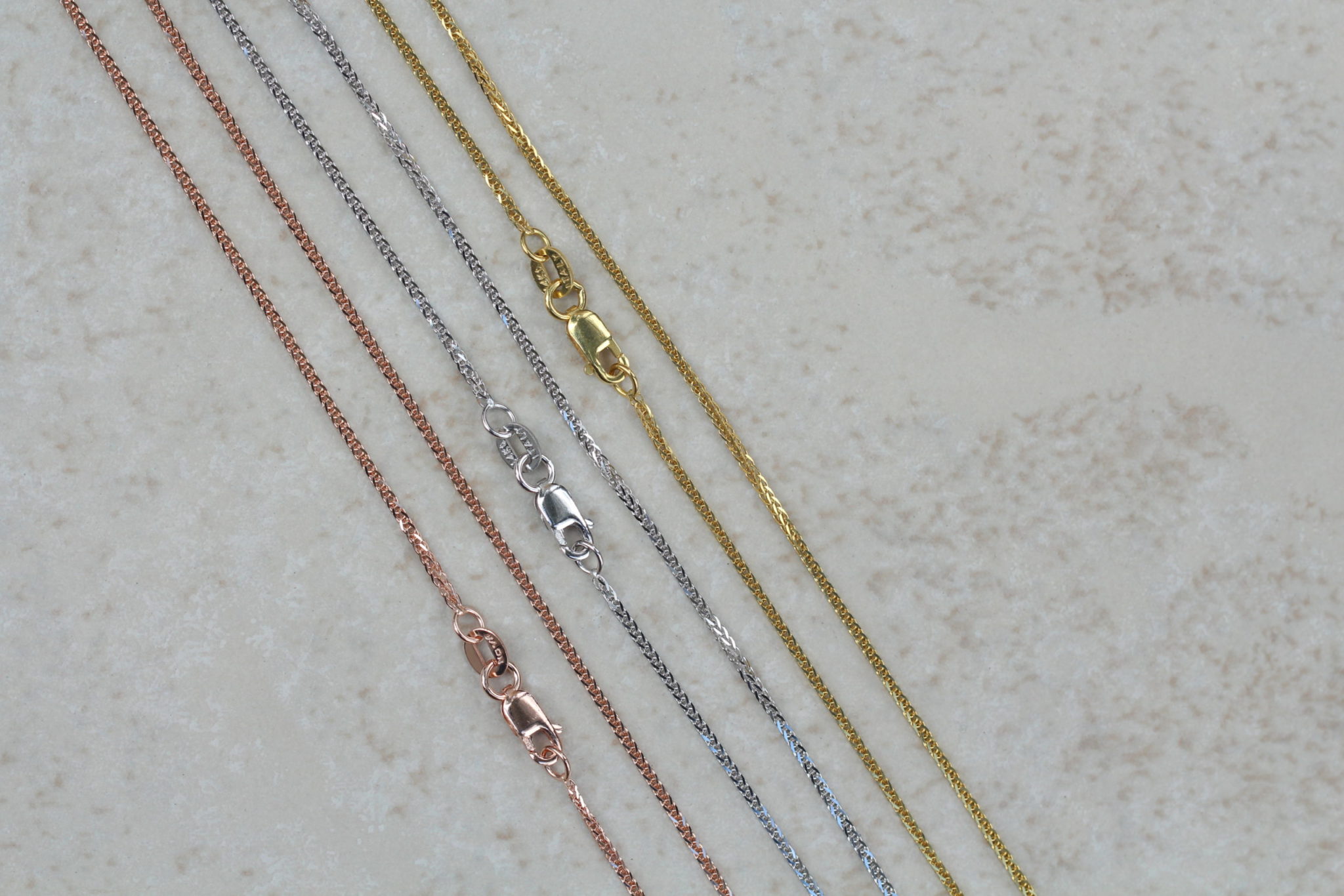 18" 14k yellow gold spiga chain - Image 2