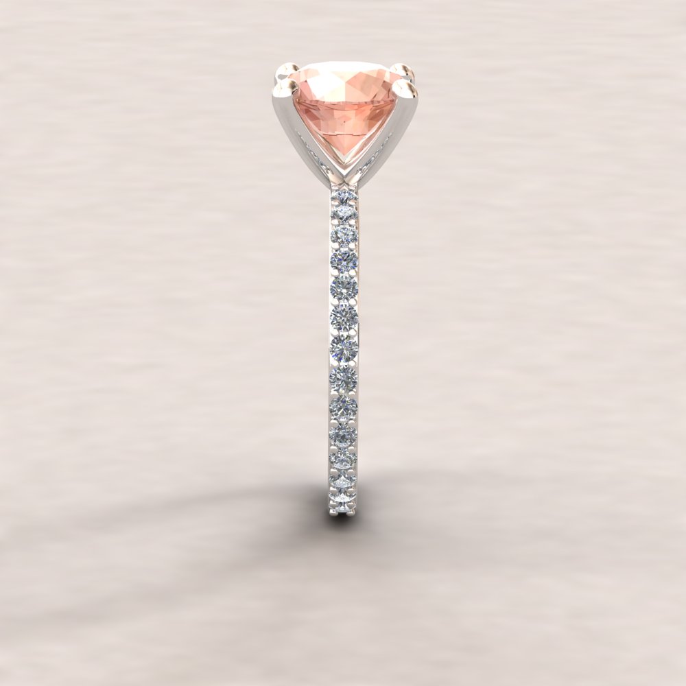 Custom pure pink morganite and diamond ring - Image 7