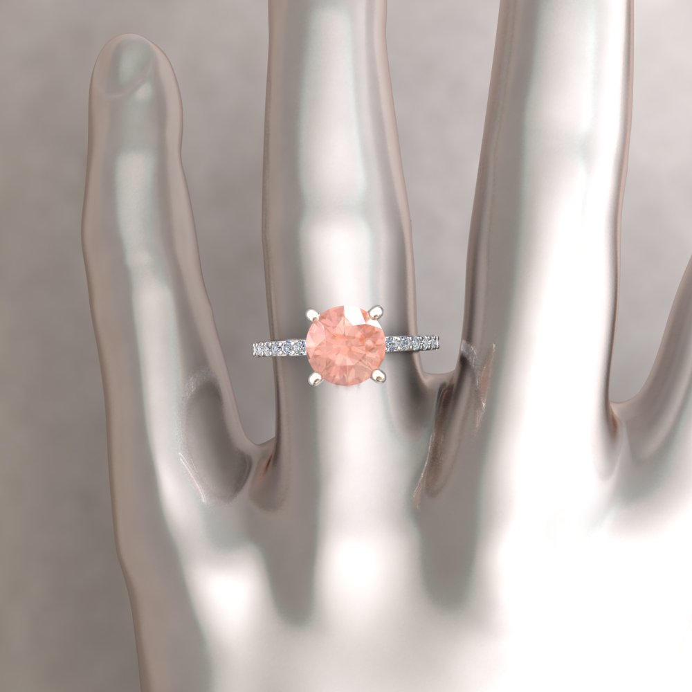 Custom pure pink morganite and diamond ring - Image 6
