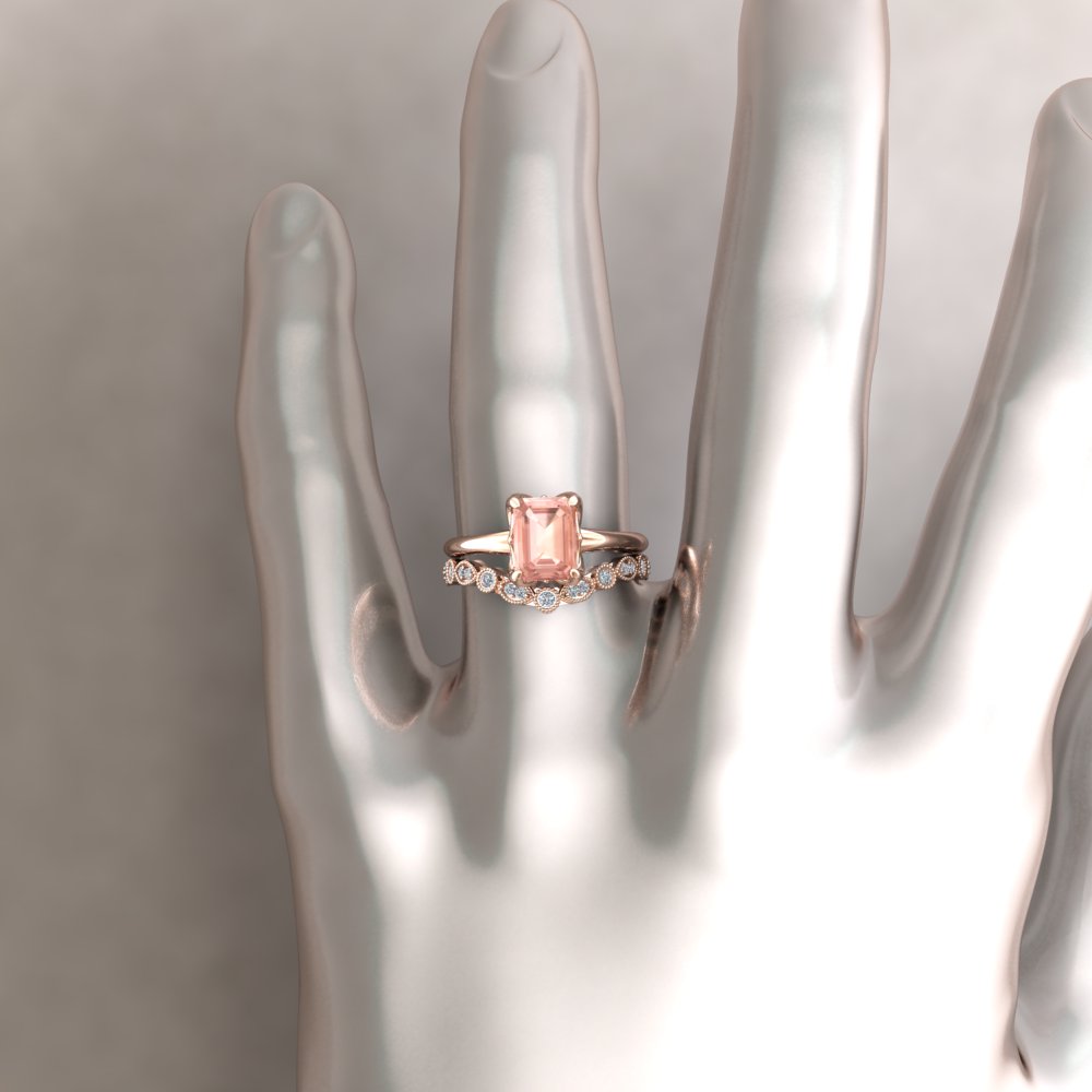 Diamond Eloise Collection ring with smaller contour - Image 4