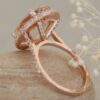 Cathedral Shank Oval Cut Light Peach Morganite Ring Rose Gold LS6110