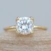 IGI Certified Lab Diamond Solitaire Engagement Ring Yellow Gold LS6199