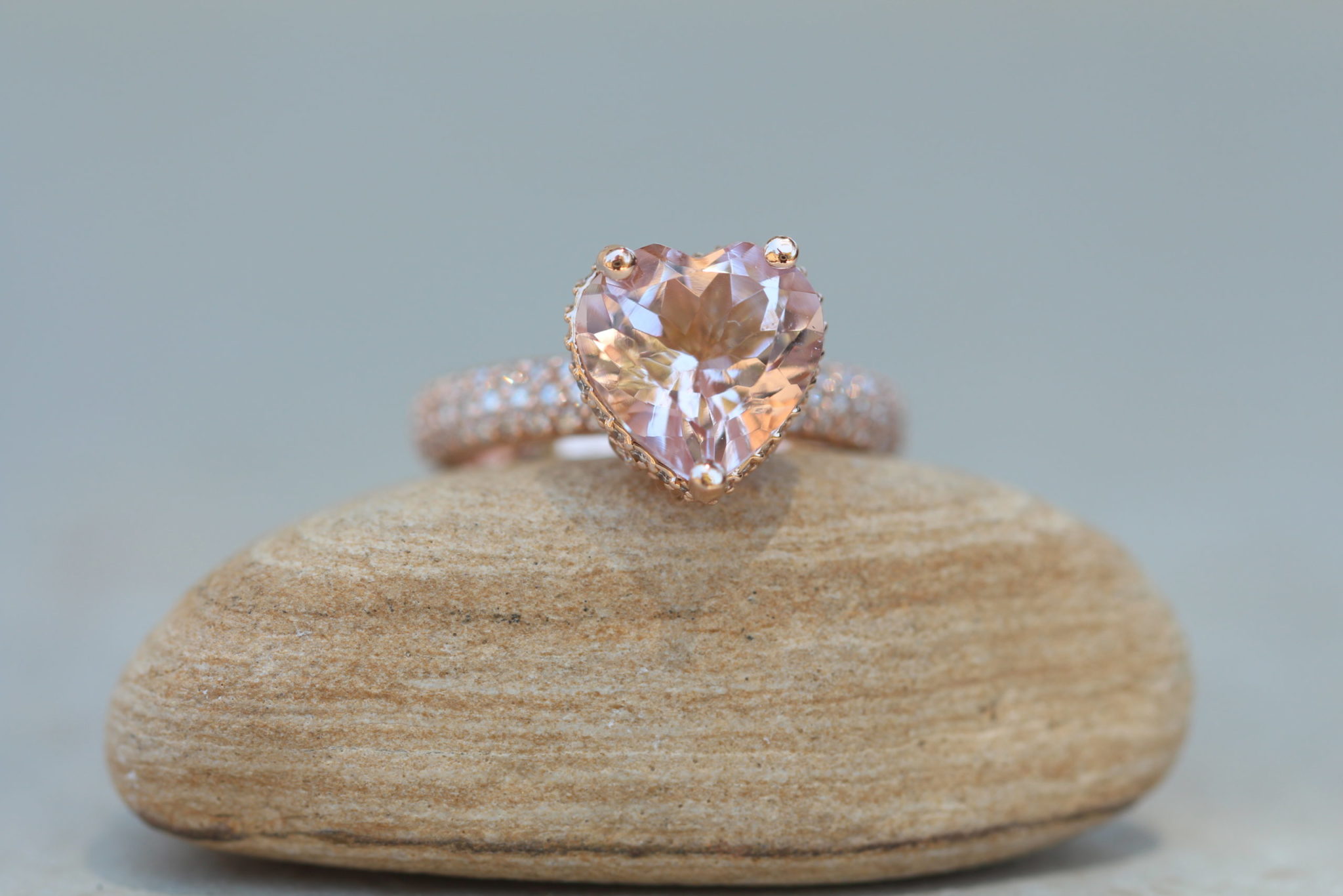 Custom light pink heart Adeline Collection ring - Image 2