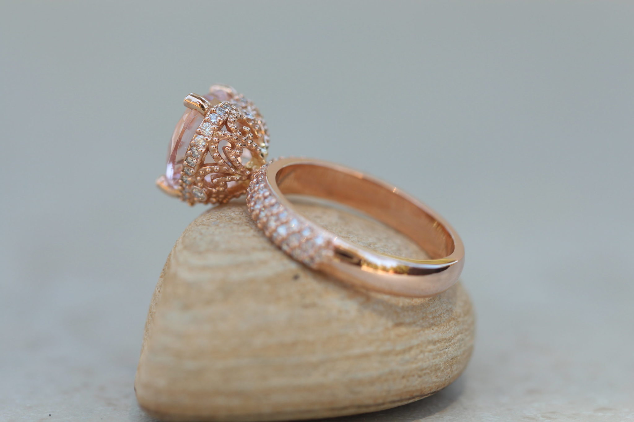 Custom light pink heart Adeline Collection ring - Image 4