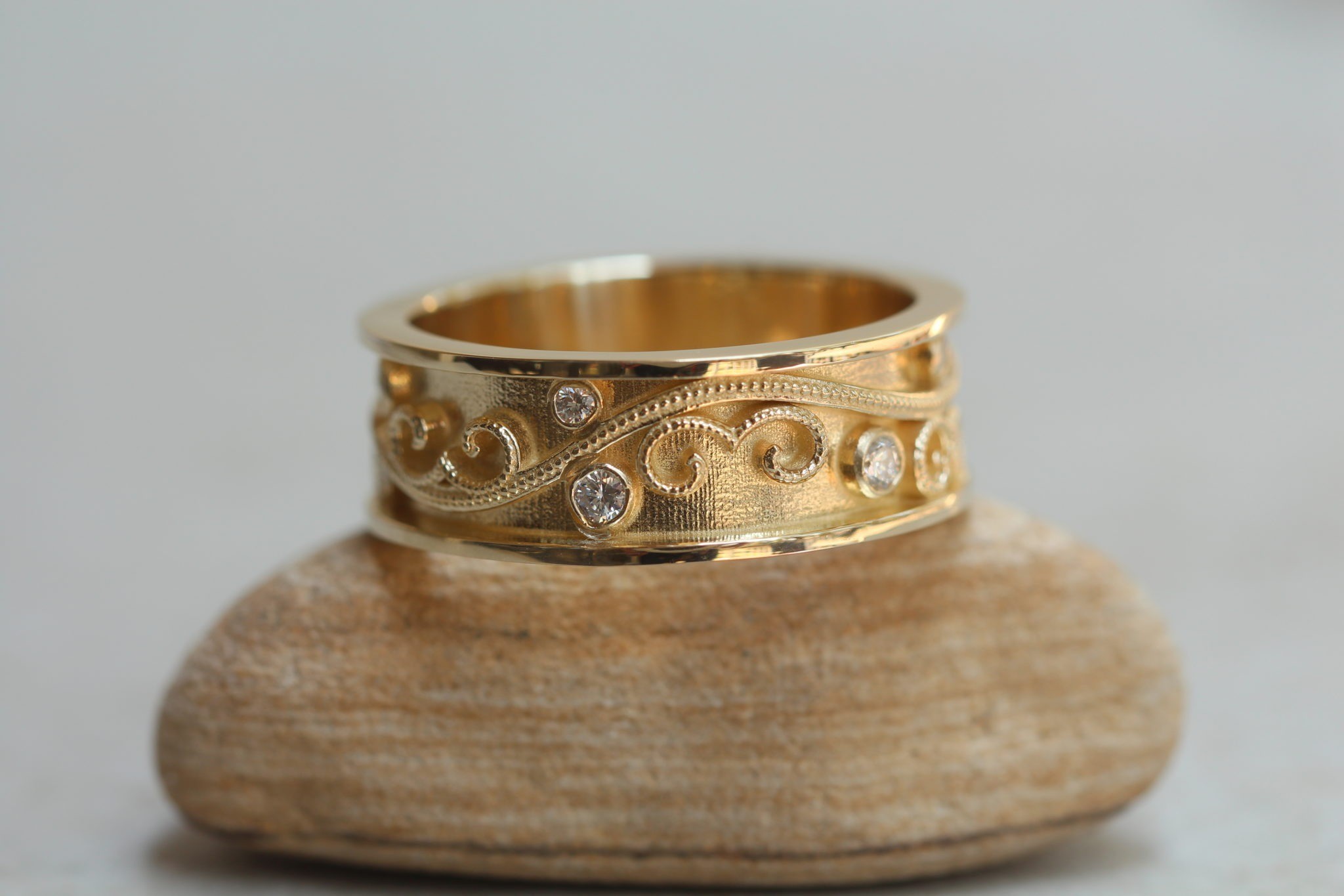 Custom whimsical man's band with diamonds - Image 2