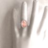 Oval Cut Light Peach Morganite Halo Engagement Ring Rose Gold LS6110