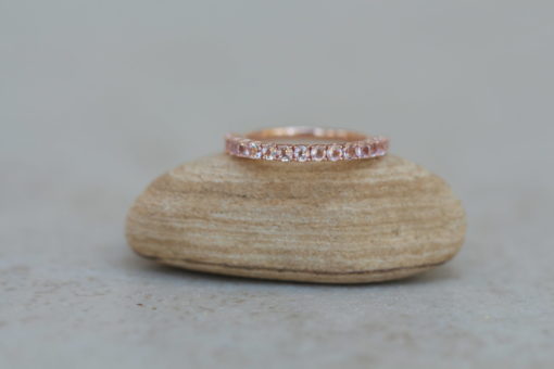 Custom pink morganite band in 14k rose gold - Image 2