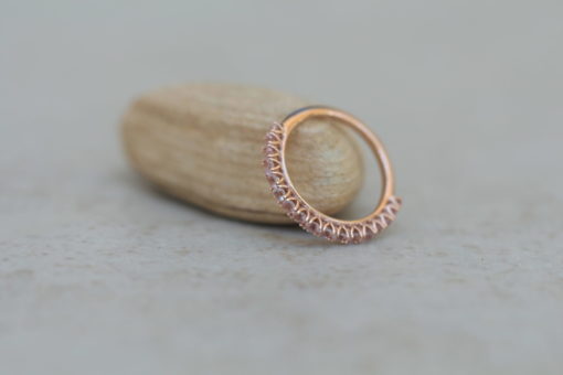 Custom pink morganite band in 14k rose gold - Image 3