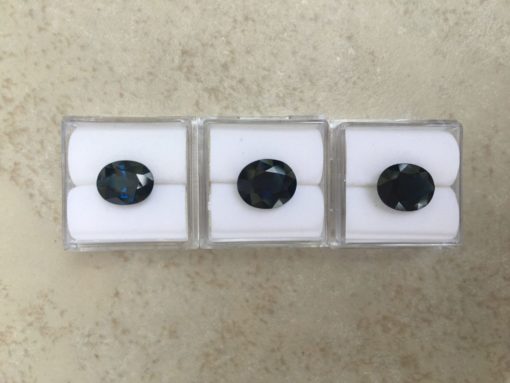 Custom dark blue sapphire solitaire ring in 14k rose gold - Image 9
