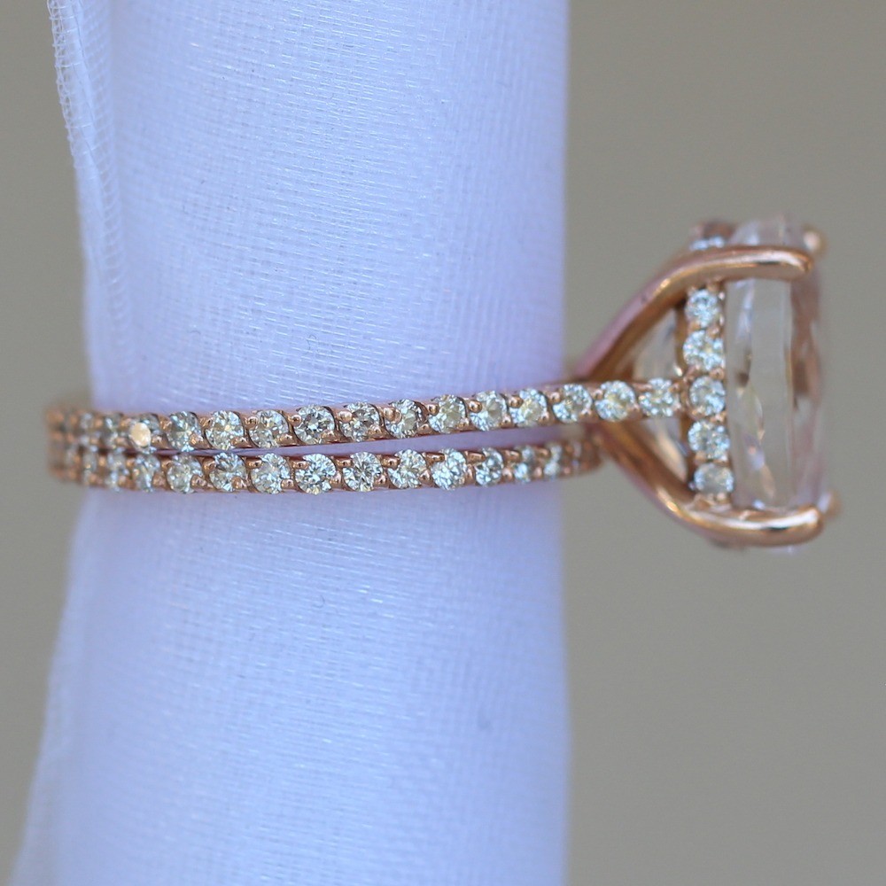 Sapphire and Diamond Bridal Set 14k Rose Gold LS6158 LS6151