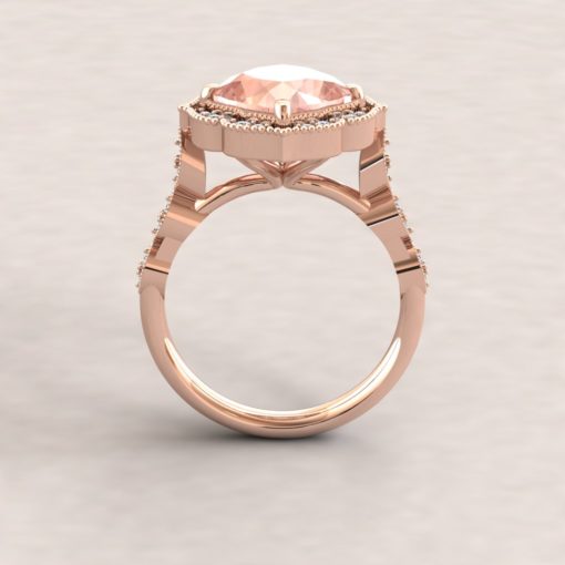 Custom morganite and diamond ring and resizing - Image 4