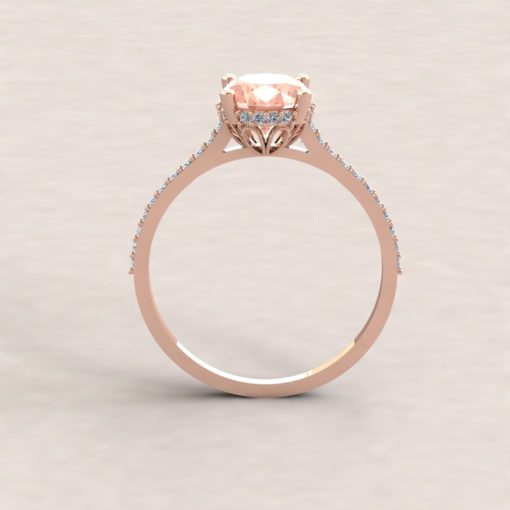 Custom Serina ring with 11x9mm oval morganite - Image 4