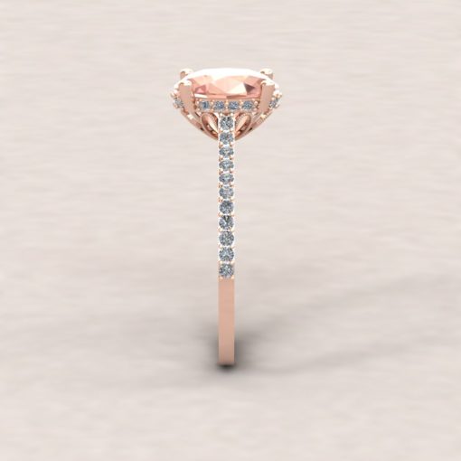 Custom Serina ring with 11x9mm oval morganite - Image 5