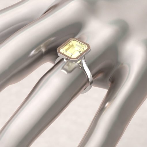 Custom GIA Certified light yellow unheated, untreated sapphire solitaire ring - Image 7