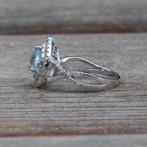 LS4454 on sale - Genuine aquamarine and cz ring - Image 3