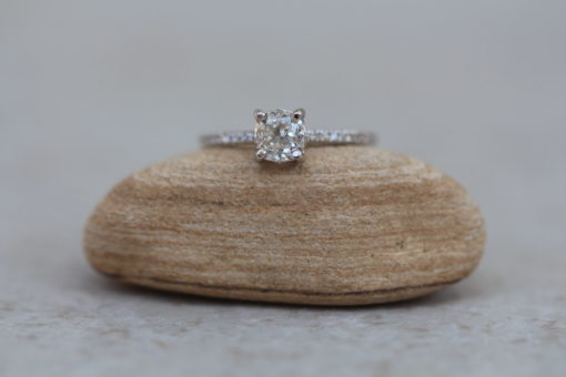 Custom square cushion diamond Lola Ring