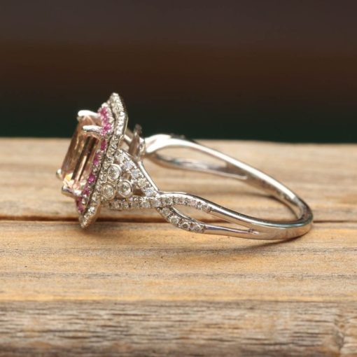 LS643 on sale - morganite, pink sapphire and diamond ring - Image 3