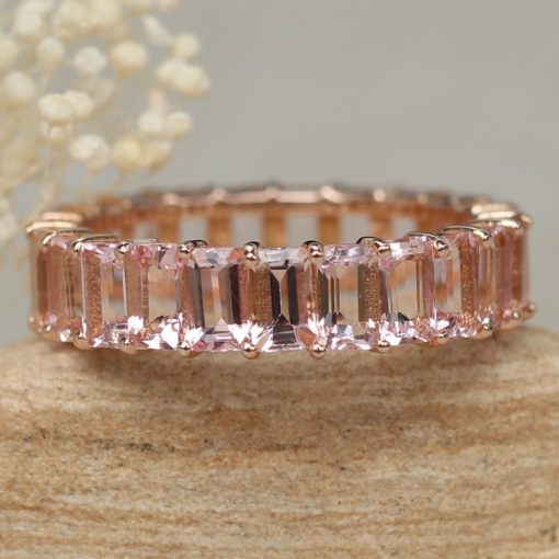 Custom pink morganite bridal set - Image 5