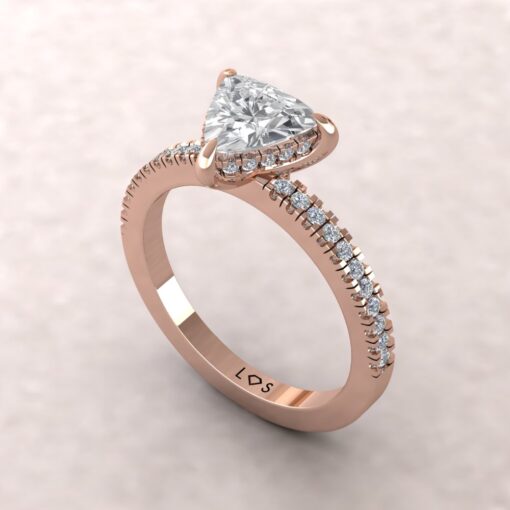 Certified Half Eternity Lab Diamond Engagement Ring Rose Gold LS5477