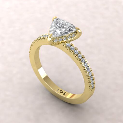 Certified Half Eternity Lab Diamond Engagement Ring Yellow Gold LS5477