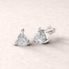 Certified Trillion Cut Lab Diamond Earrings White Gold Platinum LS5624