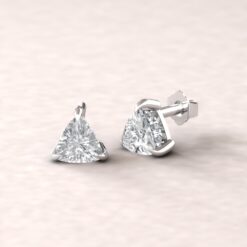 Certified Trillion Cut Lab Diamond Earrings White Gold Platinum LS5624