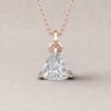 Trillion Cut IGI Lab Grown Diamond Pendant Claw Prong Rose Gold LS5625