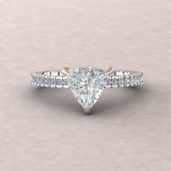 Trillion Lab Grown Diamond Engagement Ring White Gold Platinum LS5477