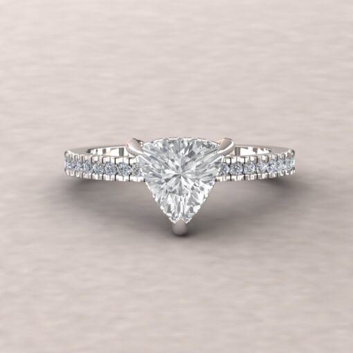Trillion Lab Grown Diamond Engagement Ring White Gold Platinum LS5477