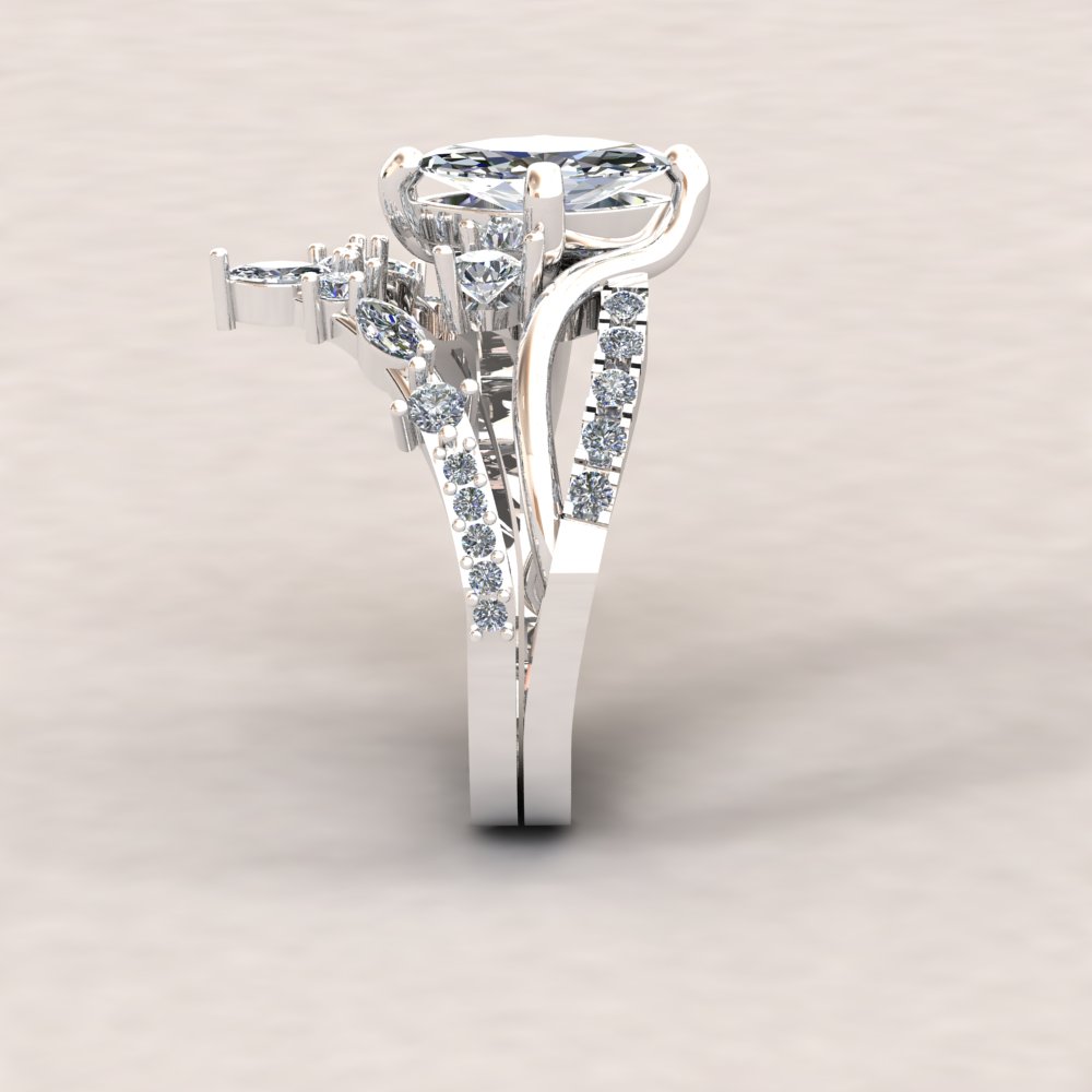 Custom moissanite chevron band for your bridal set - Image 8