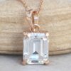 Certified Lab Diamond Moissanite Pendant Claw Prongs Rose Gold LS5621