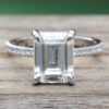 Emerald Cut IGI Lab Diamond Engagement Ring White Gold Platinum LS5840