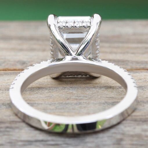 Half Eternity Lab Diamond Engagement Ring White Gold Platinum LS5840