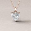 IGI Certified Heart Lab Diamond Hidden Halo Pendant Rose Gold LS5627