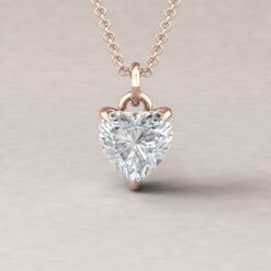 IGI Certified Heart Lab Diamond Hidden Halo Pendant Rose Gold LS5627