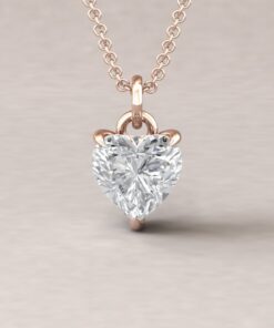IGI Certified Heart Lab Diamond Hidden Halo Pendant Rose Gold LS5627