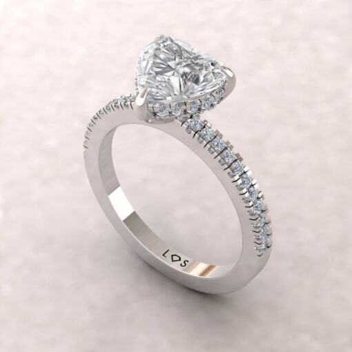 IGI Certified Lab Diamond Engagement Ring White Gold Platinum LS5475