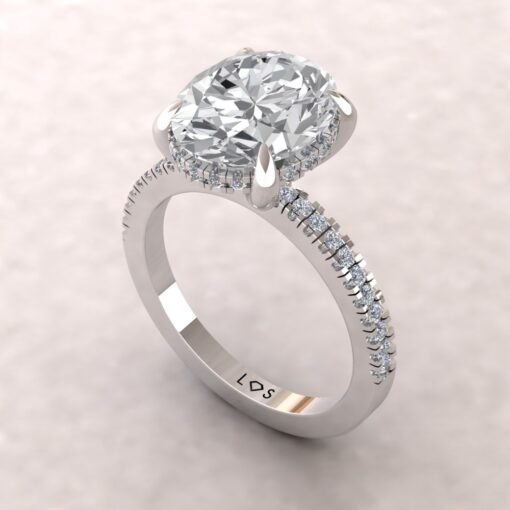 IGI Lab Diamond Engagement Ring Claw Prongs White Gold Platinum LS5828