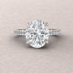 IGI Lab Grown Diamond Halo Engagement Ring White Gold Platinum LS5828