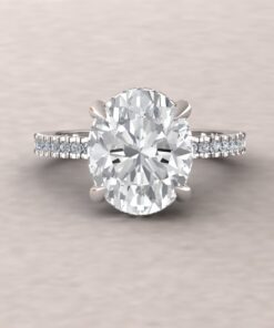 IGI Lab Grown Diamond Halo Engagement Ring White Gold Platinum LS5828