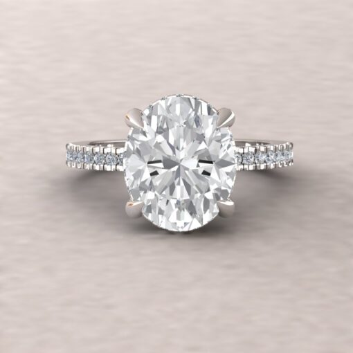 IGI Lab Grown Diamond Halo Engagement Ring White Gold Platinum LS5828