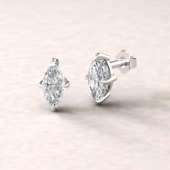 IGI Marquise Cut Lab Diamond Halo Earrings White Gold Platinum LS5628